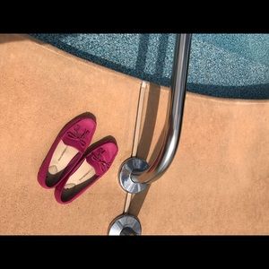 Isaac Mizrahi Pink Leather Driving Moccasins 7M